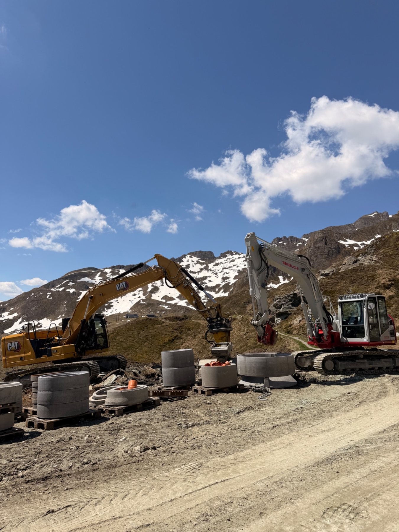 Baggerarbeiten im Hochgebirge